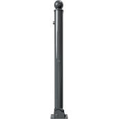 Ornamental bollard | Series 474B | � 76 mm | foldable, self-engaging lockto be fixed by plugs, with base plate 100 x 150 mm | with Euro profile cylinder lock and three keys | with 2 eyelets